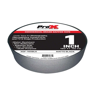 ProX GaffX™ 1" Commercial Grade Gaffers Tape, Matte Black, 60 Yards gaffers tape, gaffx, commercial grade tape, commercial tape, stage tape, truss tape, dj tape, dj gear, wire organization, wire tape, cable tape